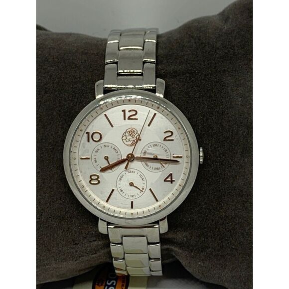Fossil PR2107 Womens Stainless Steel Analog Silver Dial Quartz Wrist Watch GE139 - Picture 1 of 11